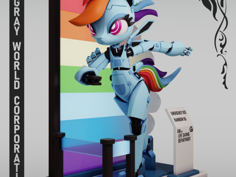 Emergency Bot Rainbow D8 My Little Pony 3D Принт Модель