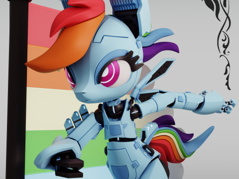 Emergency Bot Rainbow D8 My Little Pony 3D Принт Модель