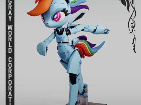Emergency Bot Rainbow D8 My Little Pony 3D Принт Модель