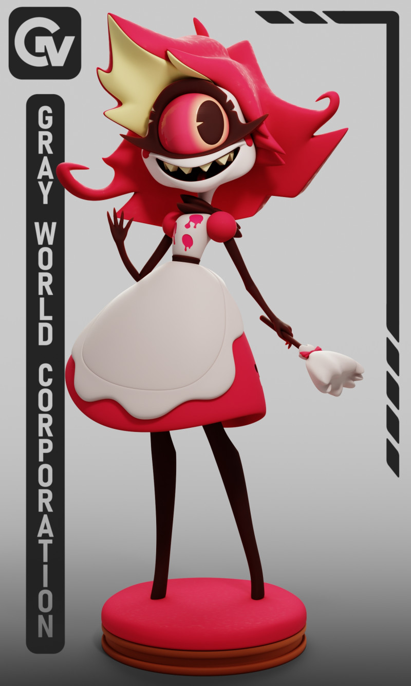 Niffty Hazbin Hotel 3D Baskı Modeli .c4d .max .obj .3ds .fbx .stl .blend