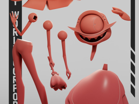 Niffty Hazbin Hotel 3D Baskı Modeli