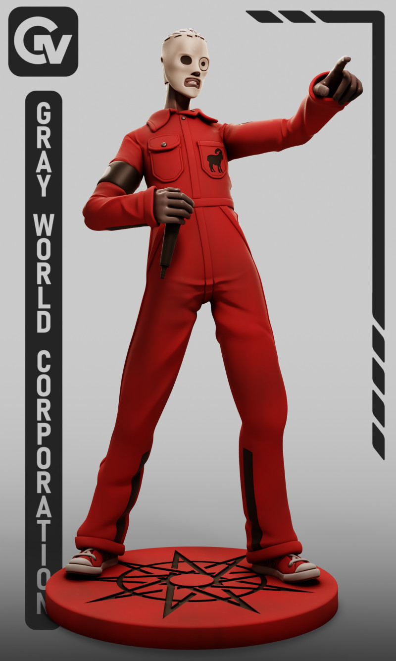 Corey Taylor Slipknot 3D Baskı Modeli .c4d .max .obj .3ds .fbx .stl .blend
