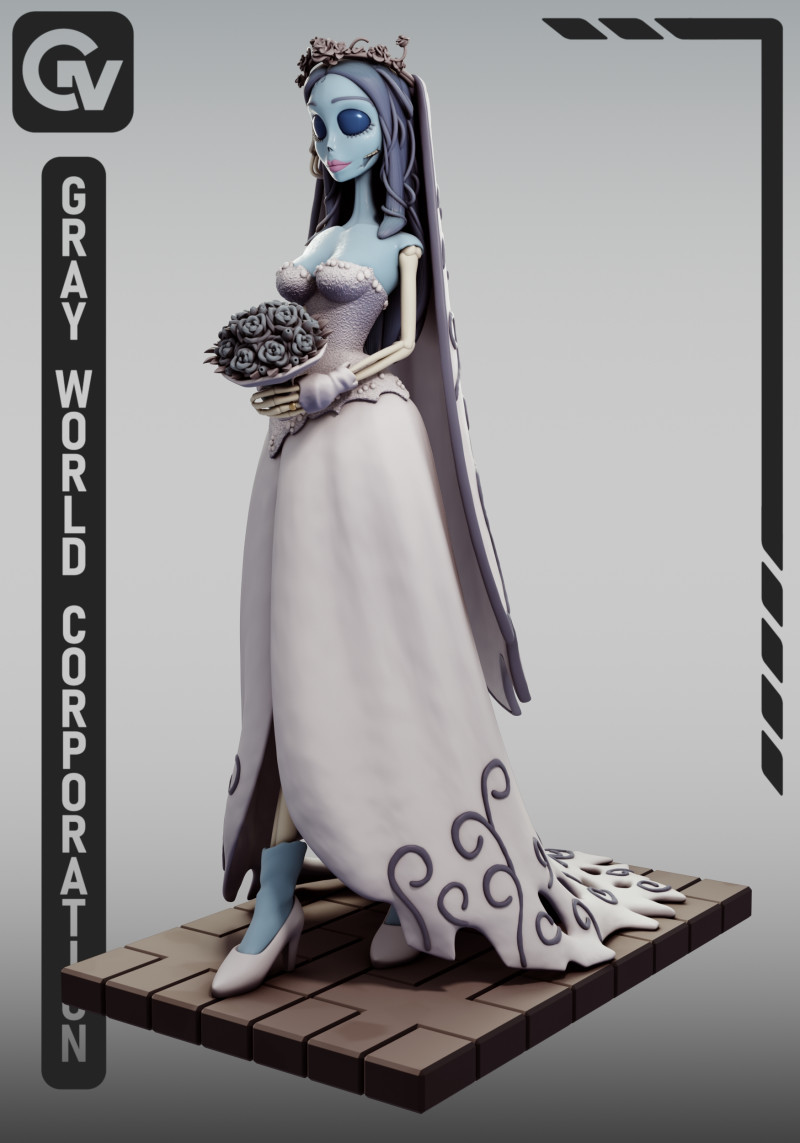 Emily Corpse Bride 3D Принт Модель .c4d .max .obj .3ds .fbx .stl .blend 