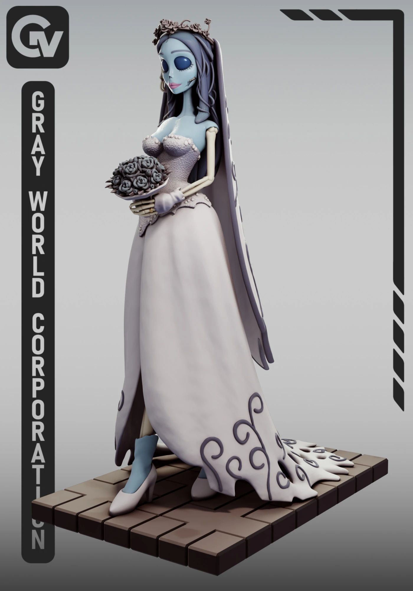 Emily Corpse Bride 3D Print Model .c4d .max .obj .3ds .fbx .stl .blend 