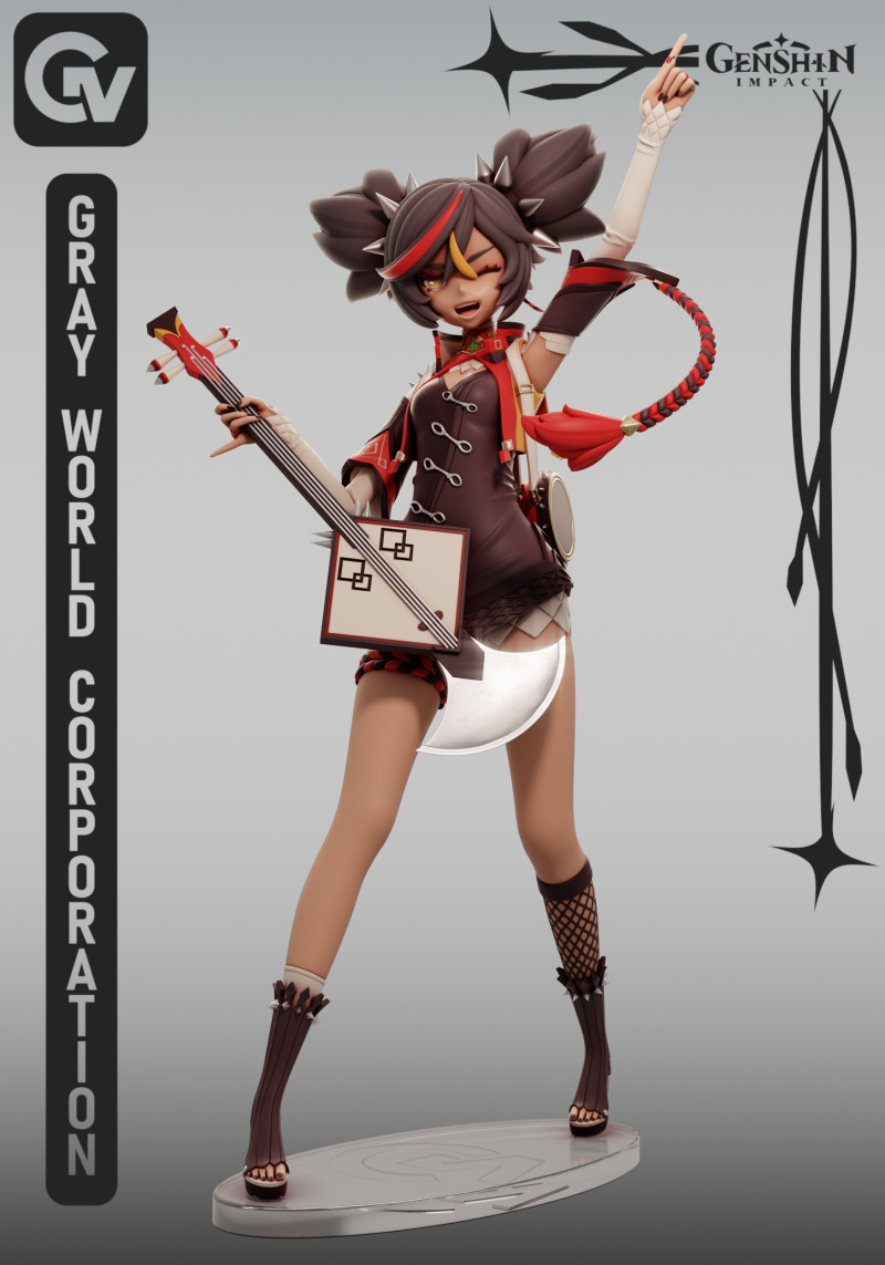 Xinyan 2 Genshin Impact 3D Принт Модель .c4d .max .obj .3ds .fbx .stl .blend 