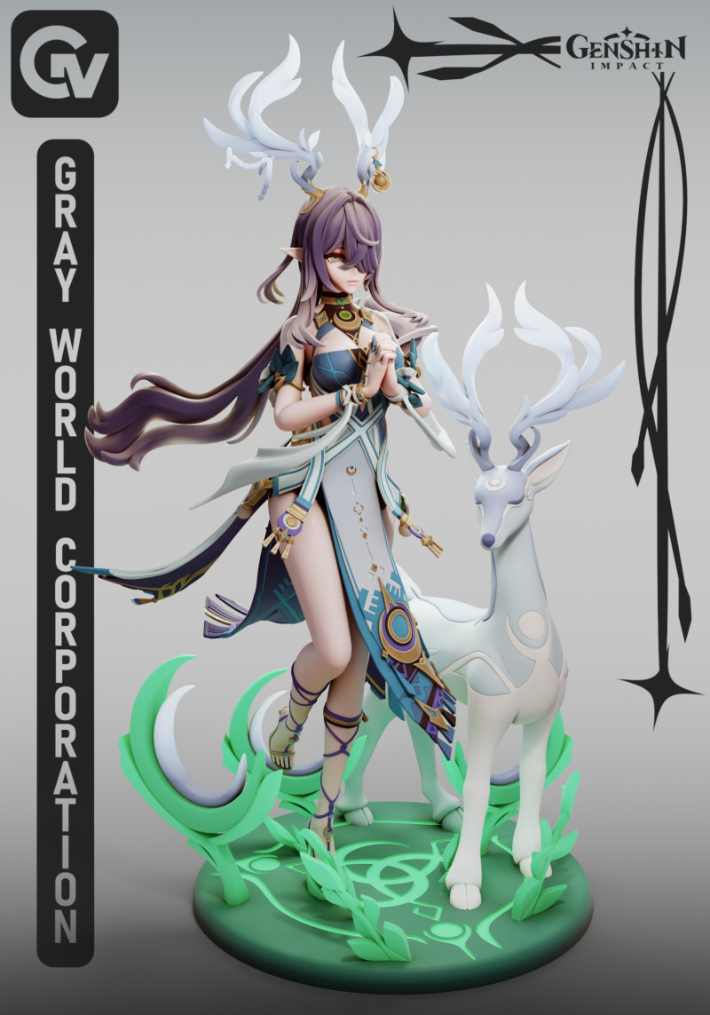 Lauma Genshin Impact 3D Druckmodell .c4d .max .obj .3ds .fbx .stl .blend