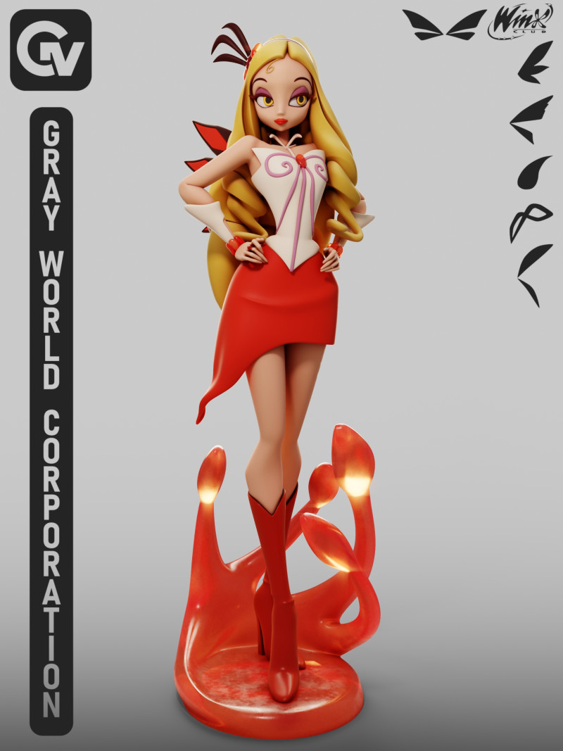 Diaspro Fairy Form Winx Club 3D Print Model .c4d .max .obj .3ds .fbx .stl .blend 