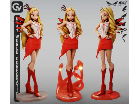 Diaspro Fairy Form Winx Club 3D Print Model