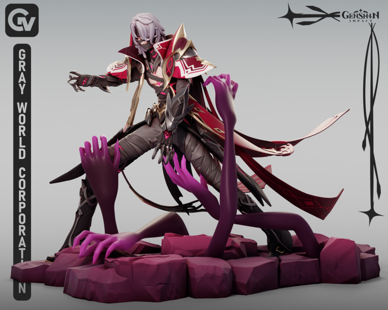 Rerir Genshin Impact 3D Print Model .c4d .max .obj .3ds .fbx .stl .blend