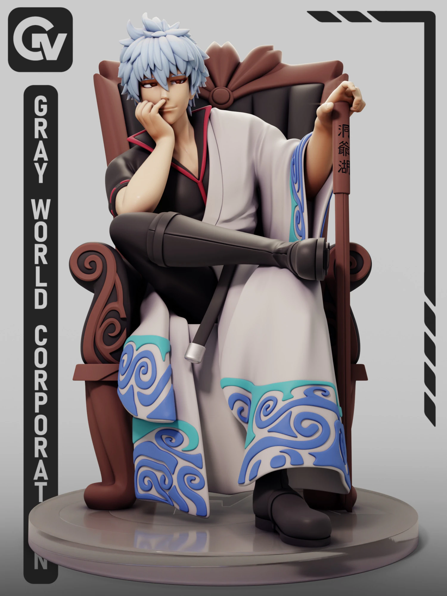 Gintoki Sakata Gintama 3D Print Model .c4d .max .obj .3ds .fbx .stl .blend 