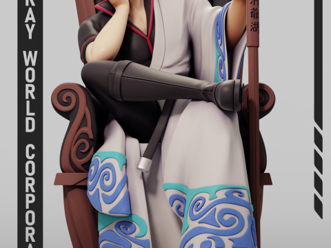 Gintoki Sakata Gintama Modèles 3D en vedette