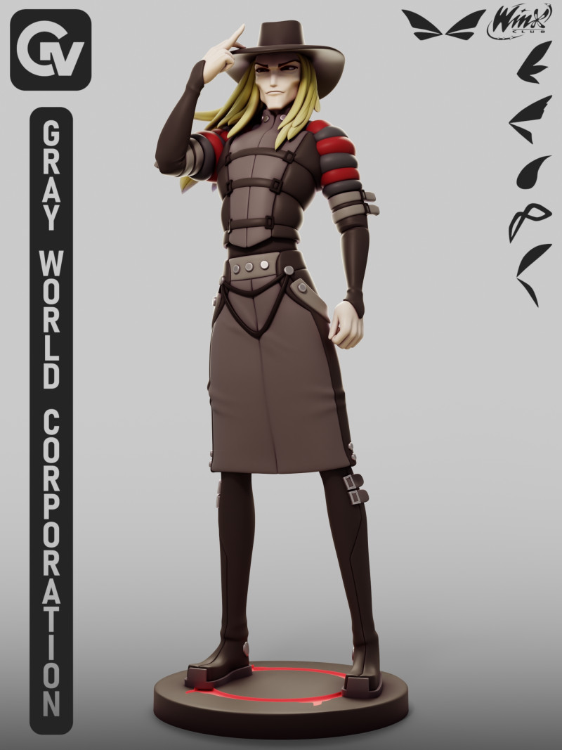 Gantlos Winx Club 3D Print Model .c4d .max .obj .3ds .fbx .stl .blend 