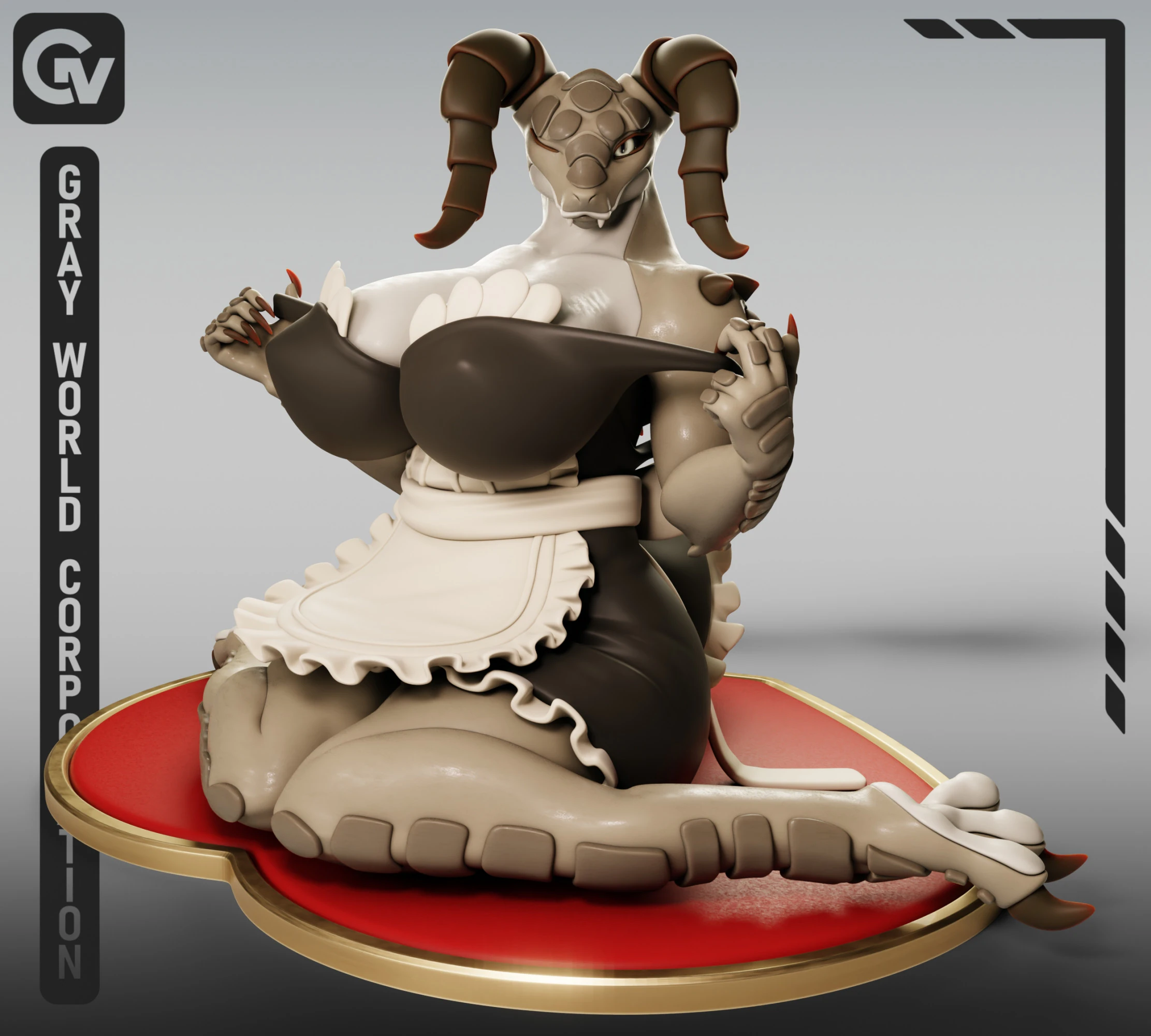 Deathclaw Maid Fallout 3D Print Model .c4d .max .obj .3ds .fbx .stl .blend 