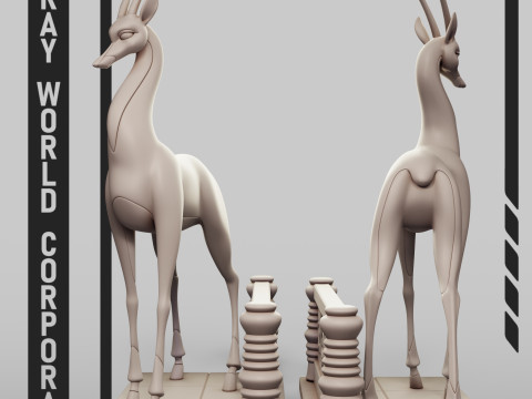 Altın Antilop 3D Baskı Modeli