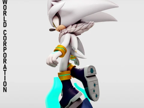 Silver The Hedgehog Sonic The Hedgehog 3D Print Model
