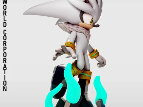 Silver The Hedgehog Sonic The Hedgehog 3D Print Model