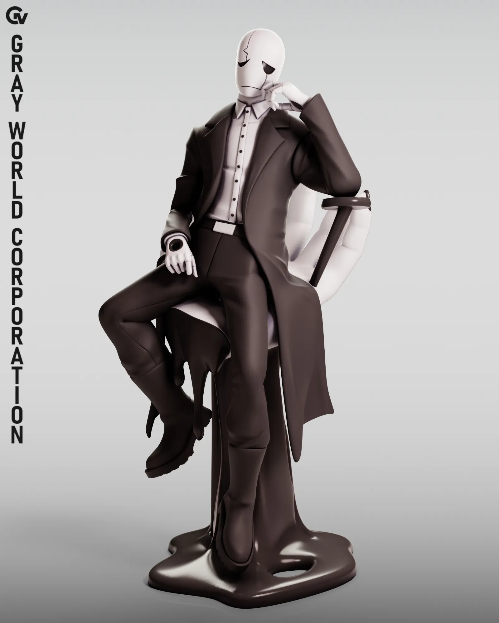 Gaster Undertale Modelo de Impressão 3D .c4d .max .obj .3ds .fbx .stl .blend 