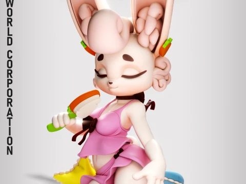 Bunny Morning 2 Furry 3D Print Model