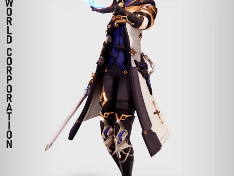 Albedo Kreideprinz 4 Genshin Impact 3D Print Model