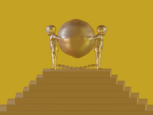 men holding a stone 3D Model