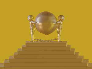 men holding a stone 3D Model