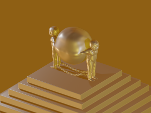 men holding a stone 3D Model