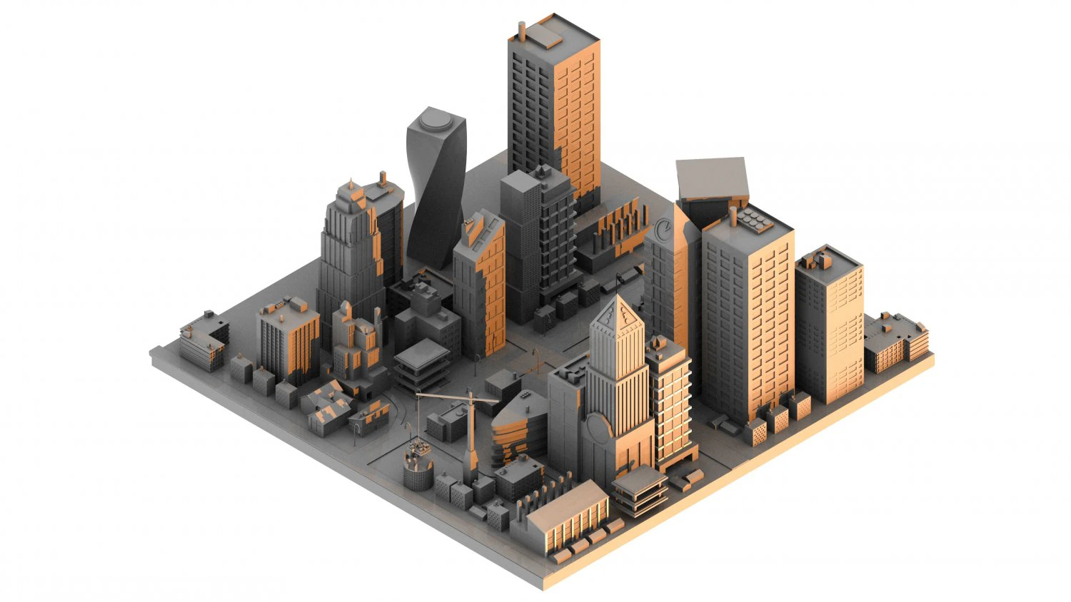 white city 3D Model .c4d .max .obj .3ds .fbx .stl .blend 