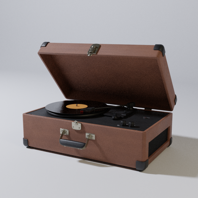 portable record player Modèle 3D .c4d .max .obj .3ds .fbx .stl .blend 