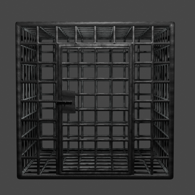 crude iron cage 3D Model .c4d .max .obj .3ds .fbx .stl .blend