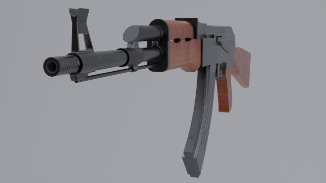 the ak assault rifle for gamers 3D 模型 .c4d .max .obj .3ds .fbx .stl .blend 