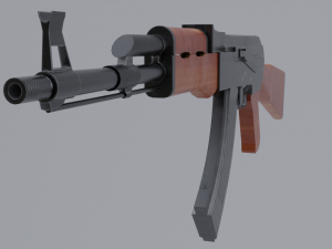 the ak assault rifle for gamers 3D Model