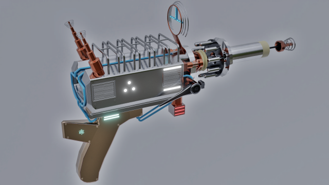 pistol vintage sci-fi Modelo 3D .c4d .max .obj .3ds .fbx .stl .blend 