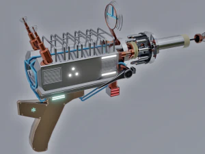 pistola vintage ciencia ficci&oacute;n Modelo 3D
