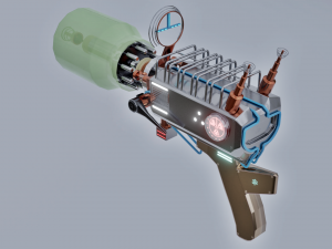 pistol vintage sci-fi Modelo 3D