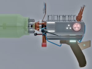 pistol vintage sci-fi Modelo 3D