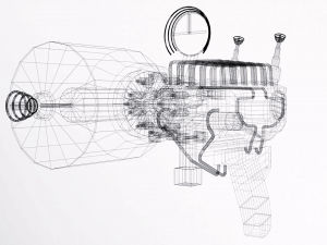 pistol vintage sci-fi Modelo 3D