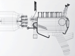 pistol vintage sci-fi Modelo 3D