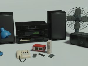 30 low poly electronic and household appliances 3D Model