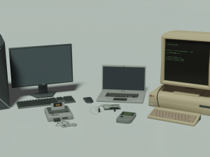 30 low poly electronic and household appliances 3D Model