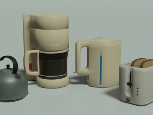 30 low poly electronic and household appliances 3D Model