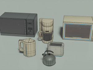 30 low poly electronic and household appliances 3D Model