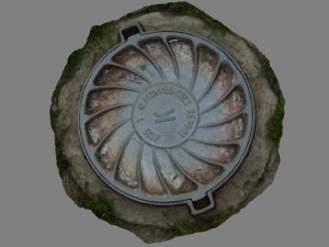 high-poly scanned sewerage hatchway Model 3D