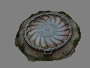 high-poly scanned sewerage hatchway Model 3D