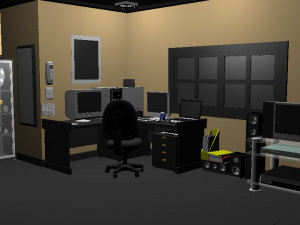 interior computer room 3D 模型