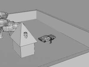 people car house and threes 3D Модель
