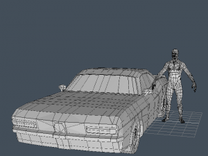 people car house and threes 3D Модель
