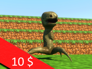 minecraft rig - realistic creeper Model 3D