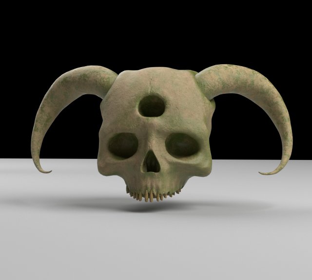demon skull 3D 模型 .c4d .max .obj .3ds .fbx .stl .blend 