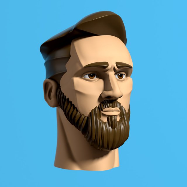HEAD OF MESSI - PROFESSIONAL FOOTBALL ATHLETE Modèles 3D en vedette .c4d .max .obj .3ds .fbx .stl .blend 