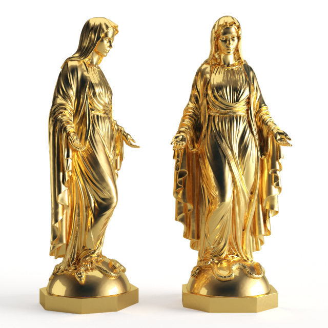 virgin mary statue 3d 3D Модель .c4d .max .obj .3ds .fbx .stl .blend 